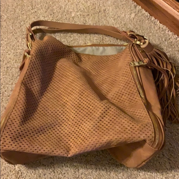 Steve Madden tan suede slouchy purse - Picture 2 of 4